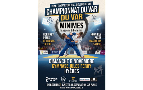 DIMANCHE 8 NOVEMBRE 2026 CHAMPIONNAT DU VAR MINIMES 2013/2014